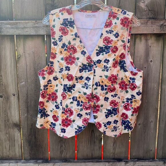 Cherokee Tops - Cherokee floral vest sz. M